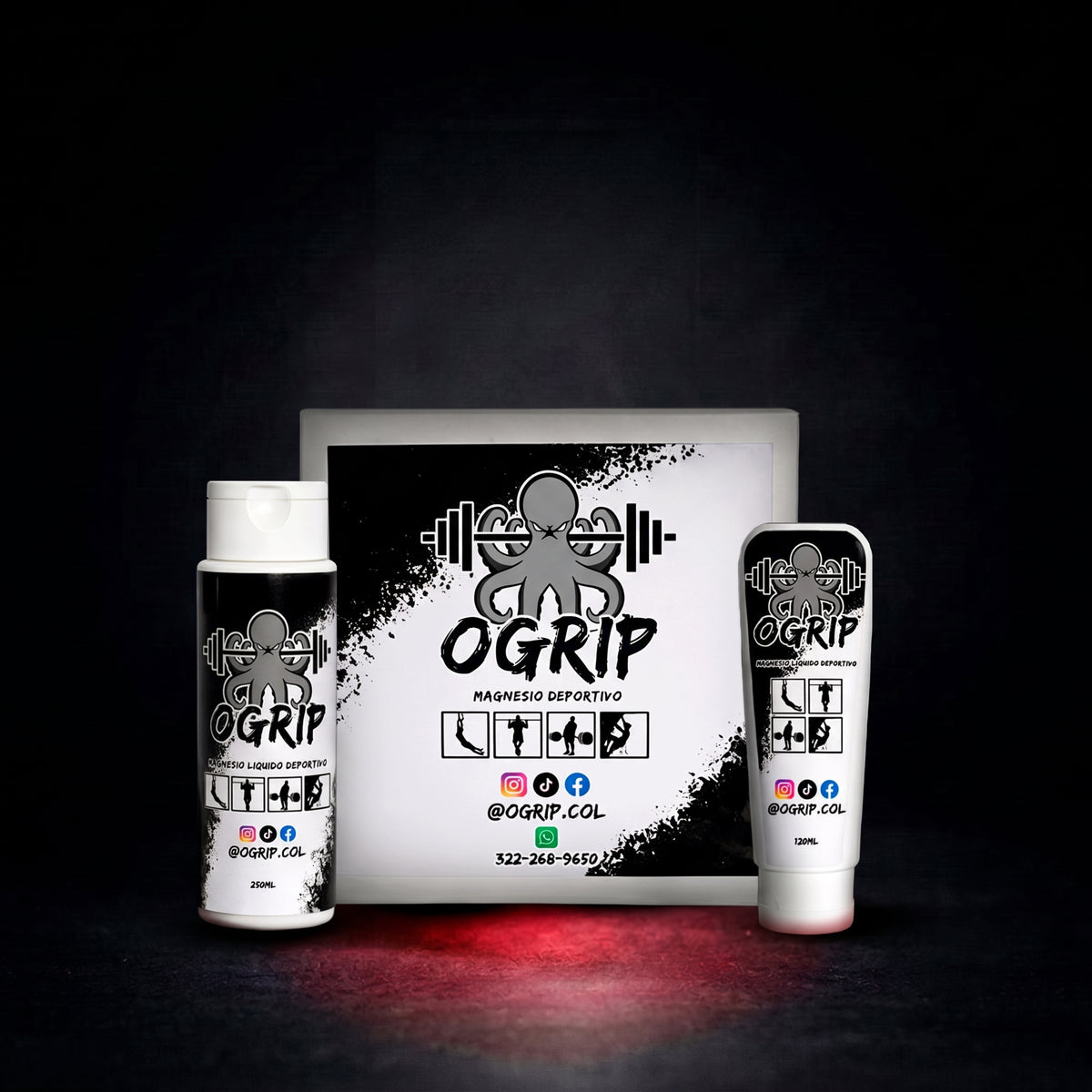 COMBO PROMOCION!! MAGNESIO LIQUIDO 250ML + MAGNESIO LIQUIDO 120ML + CAJA DE MAGNESIO DEPORTIVO | 8 UNIDADES